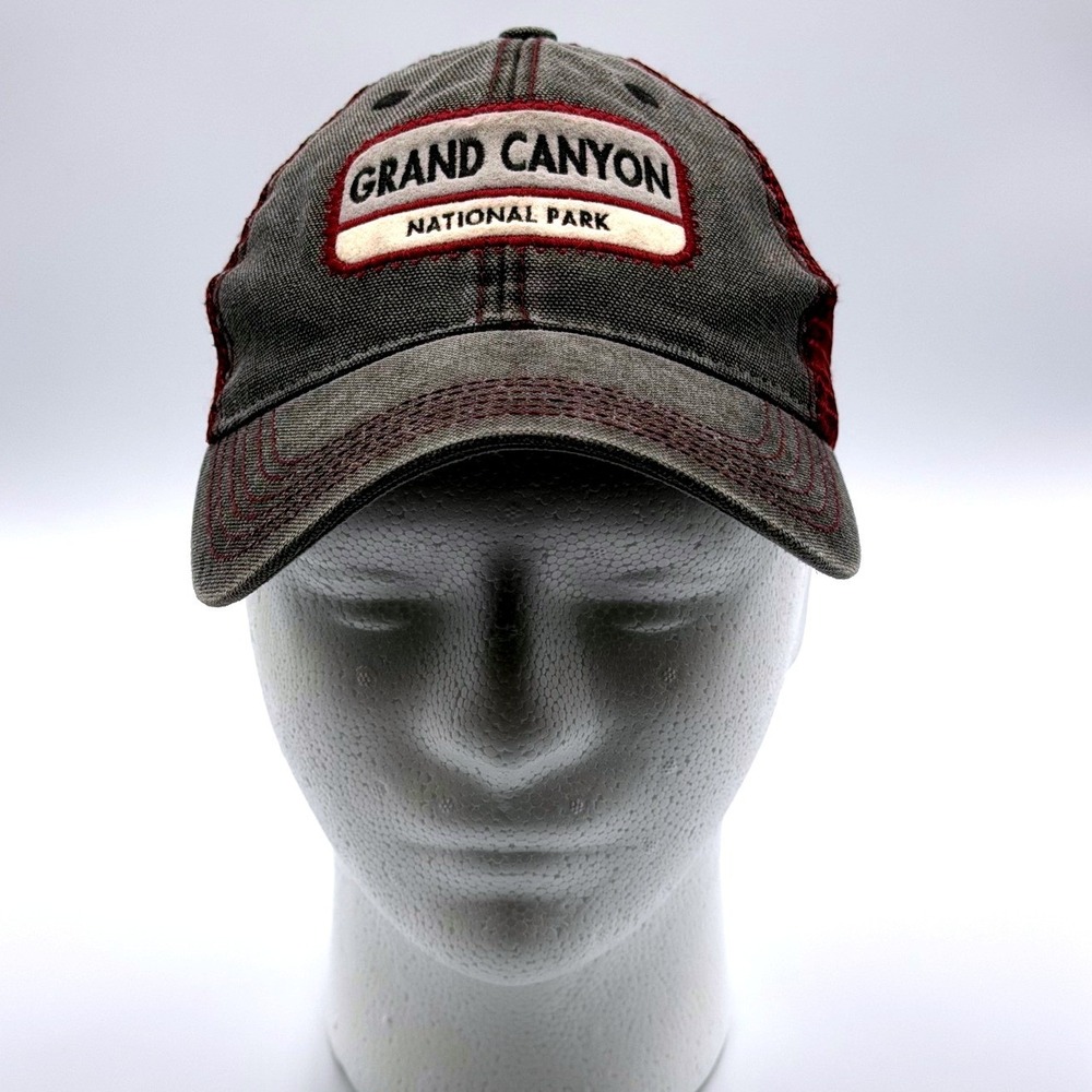 Legacy Grand Canyon National Park Trucker Hat Distressed Grey Maroon Snapback